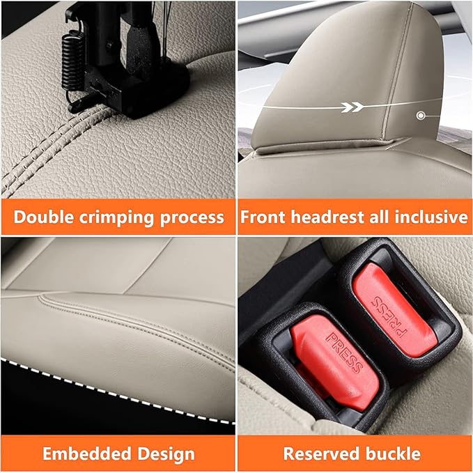 AOMSAZTO Seat Covers for Jeep Grand Cherokee 2011 2012 2013 2014 2015 2016 2017 2018 2019 2020 2021 Custom Fit Waterproof Durable Scratch Resistant Car Seat Protectors (Beige)