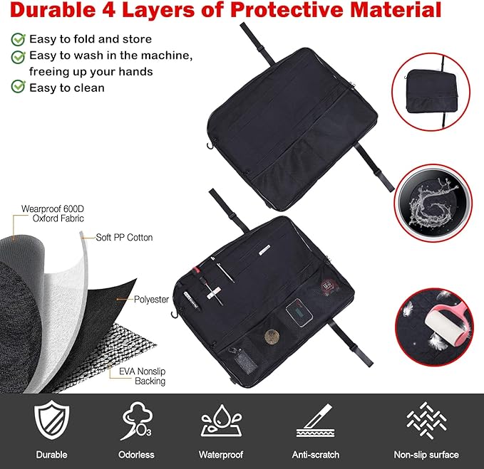 Roof Organizer Bag Storage for Hummer EV Accessories Sunroof Rooftop Panel Waterproof Foldable Heavy Duty Hardtop Cargo Carrier Bag Overhead for Hummer EV SUV Pickup 2022-2025 2026 (Front Roof-Left)