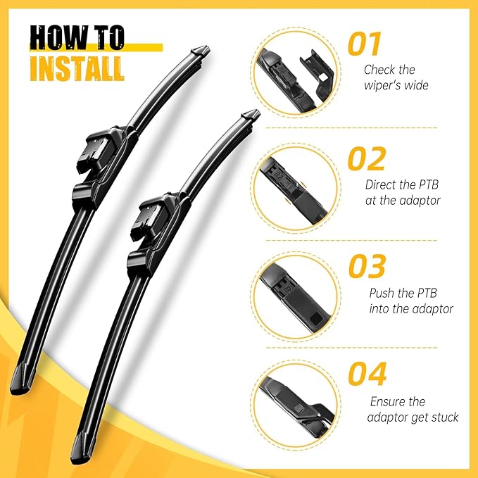 MIKKUPPA 24"+17"+13" Windshield Wiper Blades Replacement for GMC Terrain 2011 2012 2013 2014 2015 2016 2017 Original Factory Equipment All Season Front Rear Wiper Blade Set (Pack of 3)