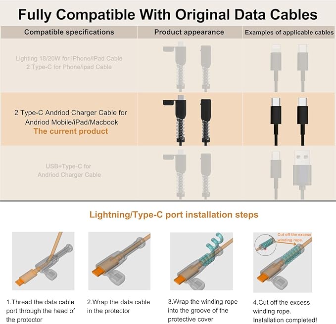 6 Desktop Cord Organizer Magnetic Spring Cable Clips Rotatable Cord Holder 2 Charging Cord Protecors for Nightstand Phone Charger Organizer Computer Desk Cable Management Appliance Adhesive Wire Strap