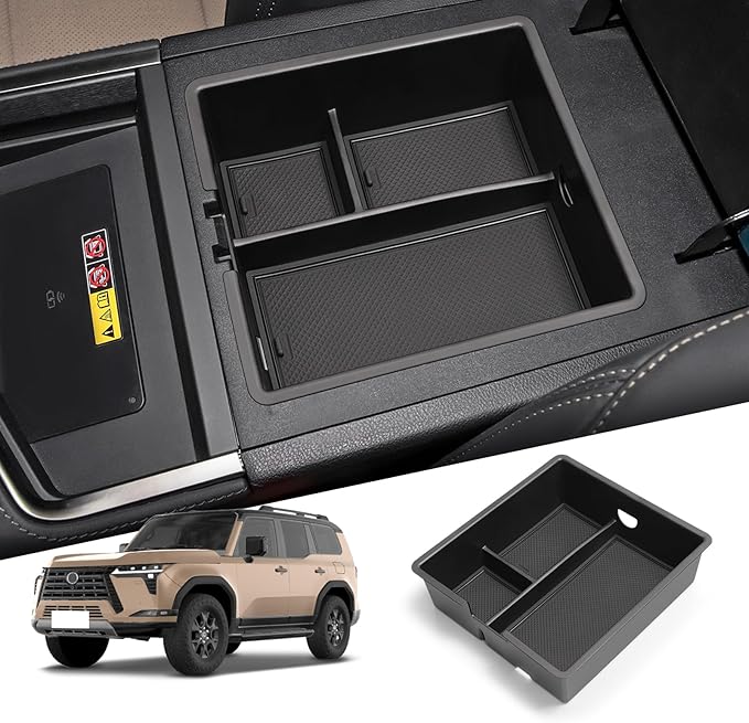 smabee Center Console Organizer Tray Compatible with 2024 2025 2026 Lexus GX 550 GX550 Accessories Armrest Storage Box ABS Insert Storage Tray Interior (Not Fit Cool Box)