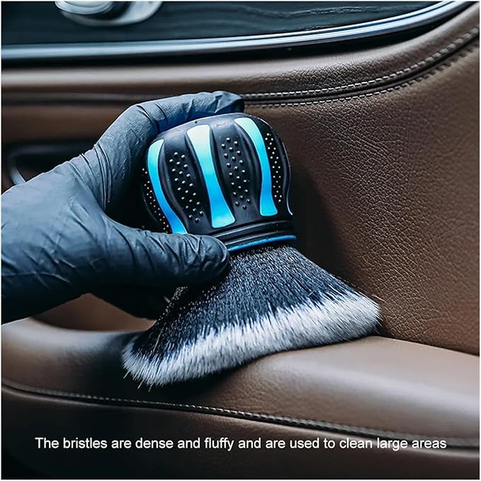 Compatible for 1PC Car Detailing Brushes Automobile Interior Soft Bristles Brush Air Vent Dust Cleaner Dusting Tool Cleaning(RED Wheel Brush)
