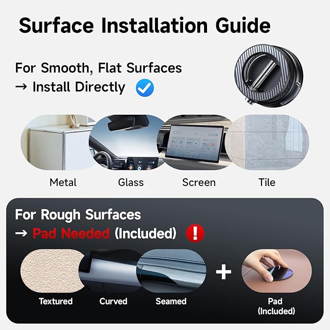 NeverFall Car Phone Mount for MagSafe, 89lbs Vacuum Suction, Strong Magnetic Dashboard & Windshield Mount, 360° Adjustable Phone Holder for iPhone & All Phones, Carbon Fiber