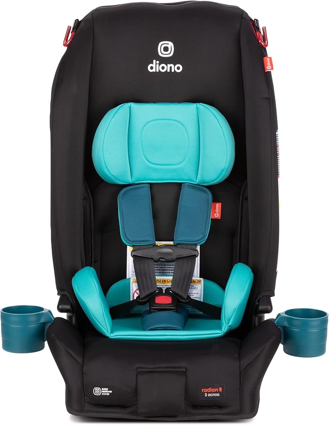 Diono Radian 3R Comfort Travel Kit, Infant Car Seat Accessory, Compatible with Radian 3R, 7-Piece Kit (2 Harness Pads, 1 Buckle Pad, Head Cushion, Seat Cushion, 2 Cupholders), Blue Razz Ice