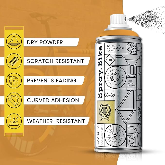 Spray.Bike Spray Paint | Designed Mainly for Bicycles | Multi-Use Acrylic Spray Paint for Metal, Plastic | High Coverage Bike Paint, 400ml, Carlton