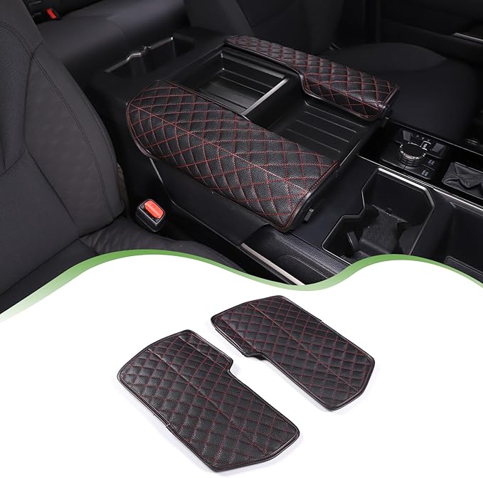 Center Console Armrest Cover Protector Pad Compatible with Toyota Tundra Sequoia 2022-2025 Leather Car Console Armrest Seat Cushion Waterproof Armrest Cushion Lid Interior Accessories (Style B)