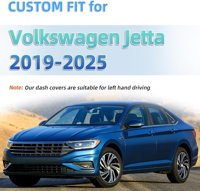 Dashboard Mats Dash Covers Pad Compatible with VW Volkswagen Jetta 2019-2023 2024 2025 Dash Carpet Protector