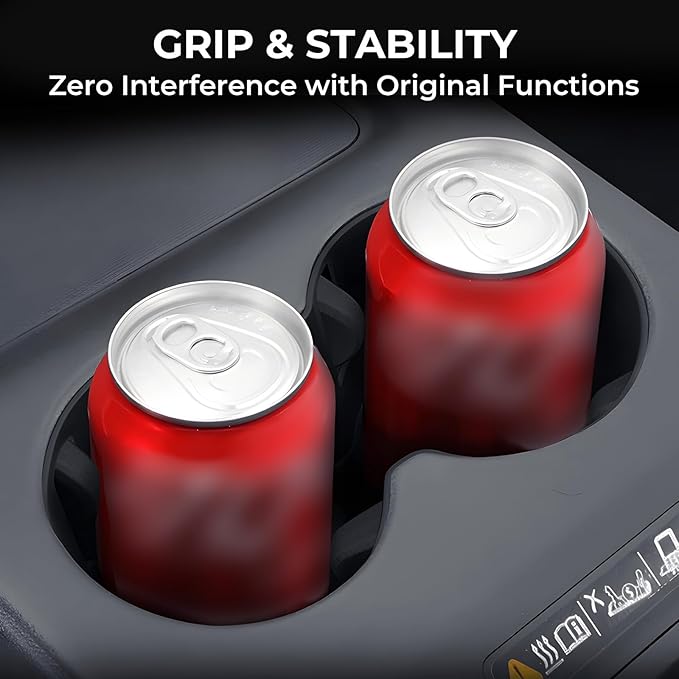 Center Console Cup Holder Inserts for Honda Prologue EV 2026 2025 2024 & Acura ZDX 2026 2025 2024, TPE Interior Accessories Cup Holder Cover for 2024-2026 Prologue & ZDX, Black