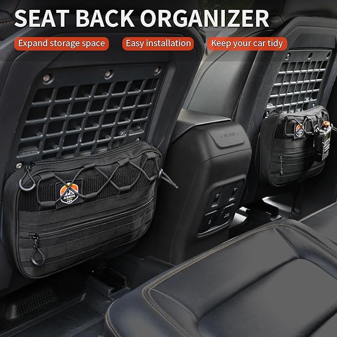 Seat Storage Bags, Storage Pockets, Interior Storage, Accessories. for Ford Bronco 2021-2025 2/4 Door (Front Seat 1PCS)