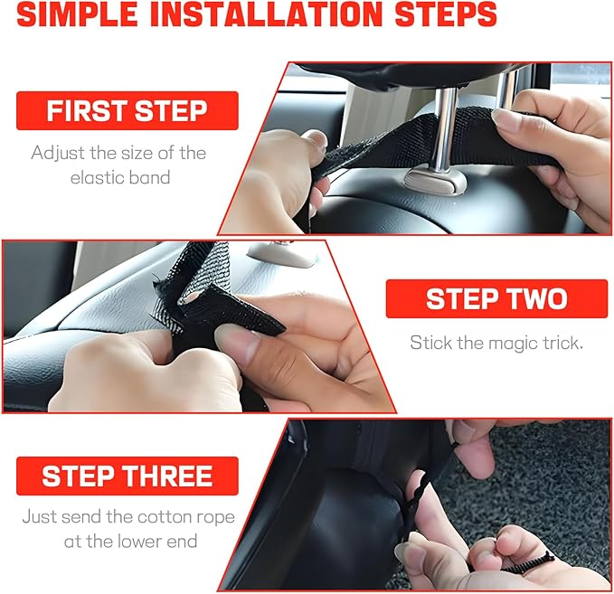 Hovom 2PCS Car Seat Storage Hanging Bag, Multi-Pocket Auto Seat Side Organizer, Multifunctional Mesh Pocket Auto Front Seats Organizer for Phone Wallet Glasses, Universal Car Accessories (Red, 2PCS)