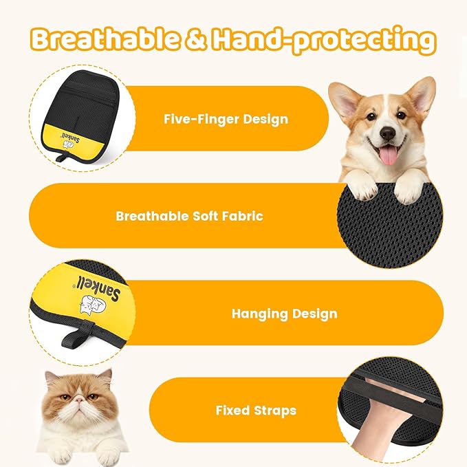 Pet Hair Removal Glove for Dogs & Cats, Newly Upgraded Reusable Electrostatic Pet Hair Remover Glove, Pet Hair Remover Mitt Tool for Couch, Furniture, Bed, Clothing, Carpet, Car Seat