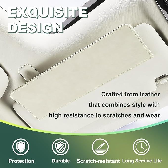 Car Sun Visor Extender, Anti-Glare Sunvisor Extension Shade Attachment for Safe Driving, Clip-On Sun Blocker Sunshade Extender Accessories Universal for SUV, Truck, Sedan(Beige)