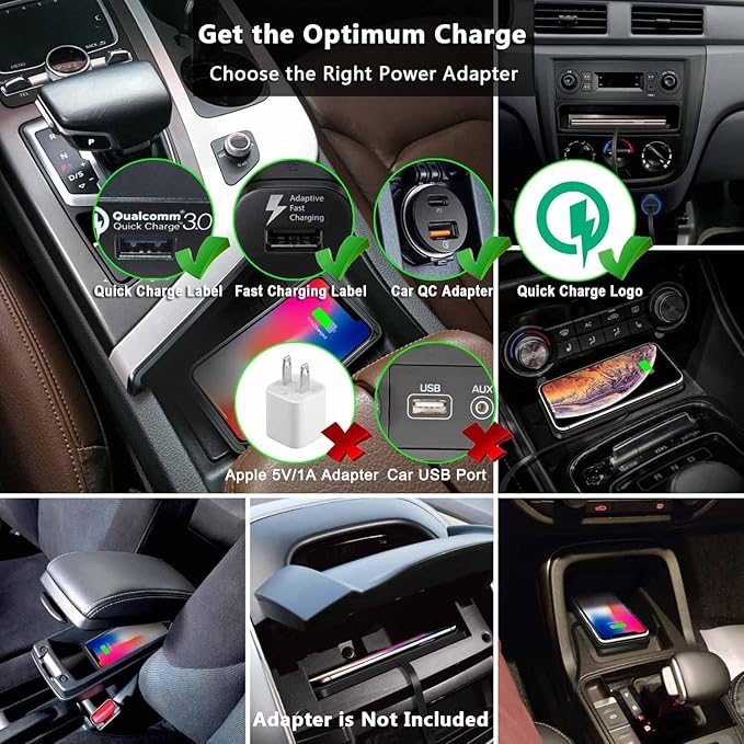 Wireless Charging Pad Qi Fast Charge Mat QC 3.0 Car Charger Adapter Kit for iPhone 15 14 13 11 Pro Max 8 Plus X XR Xs Moto Google LG Samsung Note 20 Galaxy Buds S20 S21 S22 S23 S24 S25 Android Phones