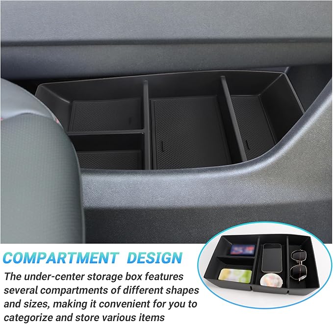 Center Console Organizer Compatible with 2024-2026 Chevy Traverse Accessories, Divider Compartment Tray＆Console Bottom Storage Box＆Armrest Hidden Insert Tray (Not fit 2024 Traverse Limited)
