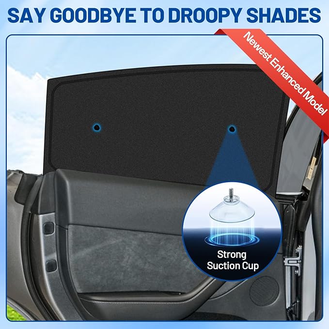 10PCS Sunshade Roof & Full Windshield Side Window for Tesla Model Y Juniper 2025-2026, Foldable Window Shades with Suction Cups, Sunroof Cover with No-Sag Design, Heat Insulation Privacy Camping