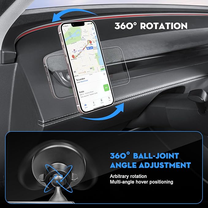 Car Phone Mount for Tesla New Model Y Juniper 2026 Magnetic Dashboard Phone Holder for 2024-2026 Model 3 Highland Accessories for All Smartphone