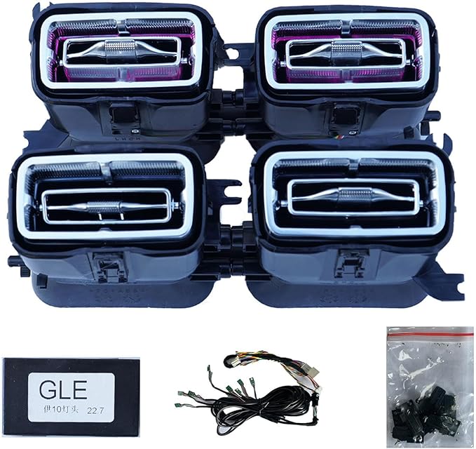4pcs Set Air Vent LED Ambient Light Kit 64 Colors Replacement for Benz W167 GLS and GLE 2020-2025year (Interior led Light 64 Colors)
