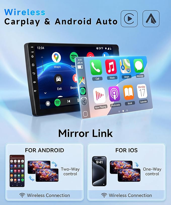 Qualcomm 8-core 4G+64G Car Stereo Radio for Honda CRV 2007-2011, Upriding 9-Inch 1280P QLED Touchscreen Radio with 5G WiFi Wireless Carplay Android Auto BT5.1 DSP/Hi-Res Audio SWC GPS Backup Camera