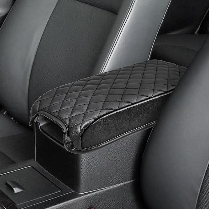KBH Center Console Armrest Cover for Toyota Camry 2012 2013 2014 2015 2016 2017, Vinyl Leather Trim, Car Arm Rest Cushion Pad Protective Covering, Anti-Scratch, Black