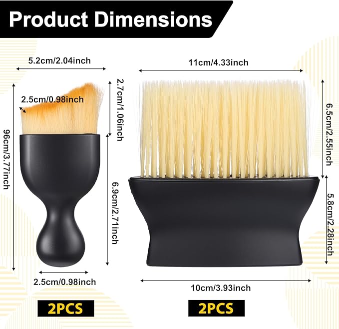 Soft Bristle Car Interior Brush, 4 PCS Gtziqa Curved Design Cars Duster Interiors Detail Brushes Car Interior Detailing Brush Cleaning Tool with Cover for Dashboard Interiors Exterior Keyboard Leather