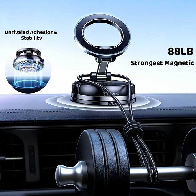 Upewefi 2026 Upgraded Car Phone Holder For Mag Safe, 3500gf Strongest Magnetic, 360° Adjustable Car Phone Holder, Phone Holders For Your Car, Car Mount For Iphone 17 Pro Max 16 15 14 13 12(1pcs-Black)