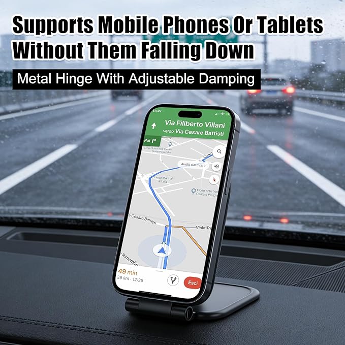 Ultra-Thin Foldable Magnetic Car Phone Mount,Ultrathin Adjustable Magnetic Phone Holder,New Portable Dual Sided Magnetic Phone Holder for Car,Fit for All Phone,Laptop,Gym