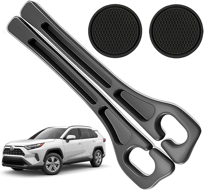 Car Seat Gap Filler Organizer Compatible with Toyota Rav4 Accessories Seat Gap Plug Blocker with Storage Slot Non-Slip Car1 Cup Holder Coaster Black
