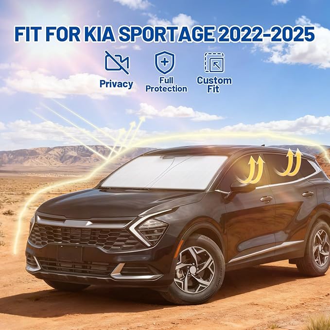Car Window Shades Intended for Kia Sportage 2022-2025, Privacy Window Covers 8PCS for Side, Rear & Windshield, Car Shield Sunshade for Privacy Protection, Heat Blocking, Camping and Parking