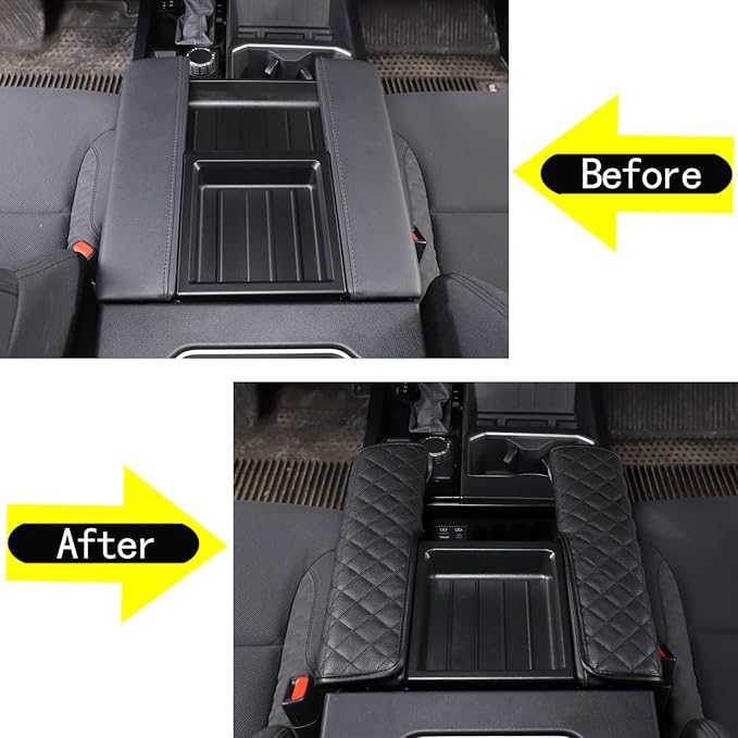 Car Leather Center Console Protector Cover Compatible with Toyota Tundra/Sequoia 2022-2026, Center Console Armrest Seat Box Cover Cushion Lid Protector Pad Waterproof Anti-Scratch Interior Accessories