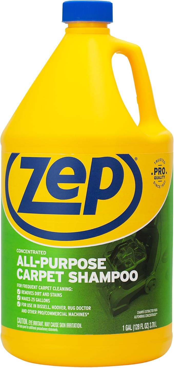 Zep All-Purpose Carpet Shampoo Concentrate Cleaner - 1 Gallon - ZUCEC128 - Professional Formula Removes Dirt and Stains (Pack of 2)