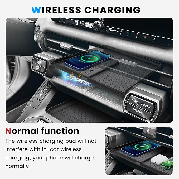 5PCS Center Console Organizer Tray and Wireless Charging Mat Compatible with 2026 Toyota RAV4 Armrest Bottom Tray Cup Holder Center Console Silicone Pad Interior Accessories(Not for Limited)