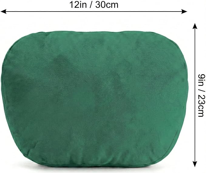 2PCS Car Pillow for Car Neck Pillow for Driving Seat Neck Support Soft Cushion Back Support Head-Rests for Vehicle Sleeping with Elastic Adjustment Strap (Green, Head)