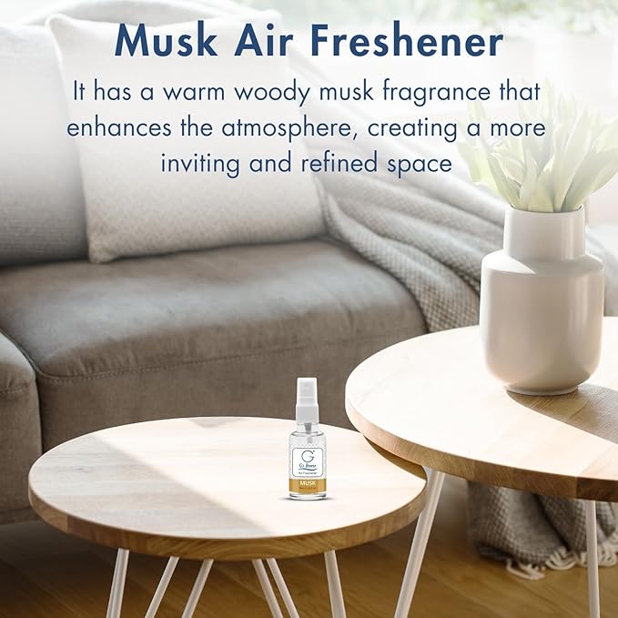 G's Breeze Musk Air Freshener – Rich Musk and Woody Scent for Home, Office & Car – Transform Your Space with Warm, Earthy Aroma that Brings Comfort, Depth & Touch of Elegance to Any Atmosphere