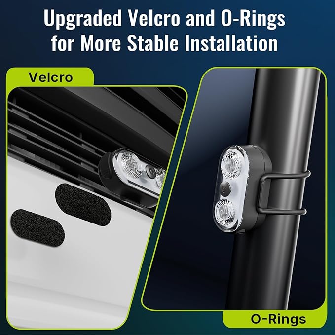 Wireless LED Lights for Car 4PCS- Button and Remote Control Interior Ambient Strobe Light, USB-C 120H 8 Colors IP65 Waterproof Rechargeable Underglow Light for Cars, Trucks, eBike, Motorcycle