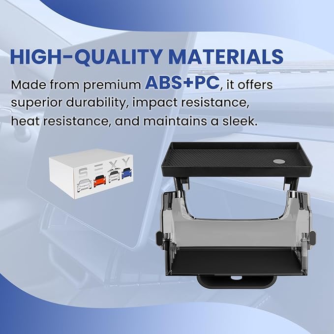 Hideable Under Screen Storage Organizer Compatible with Tesla Model Y 2024-2020(Not Juniper)/Model 3 2023-2017 Accessories Black (Not Model Y Juniper 2025-2026/Model 3 Highland 2024-2025)