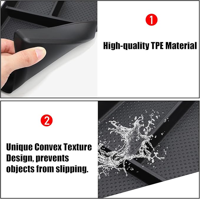 Jaronx Compatible with BMW X1 Center Console Organizer Tray 2023 2024 2025 2026 U11, 2PCS Lower Console Organizer Tray, TPE Storage Box for 2023-2026 BMW X1 Accessories