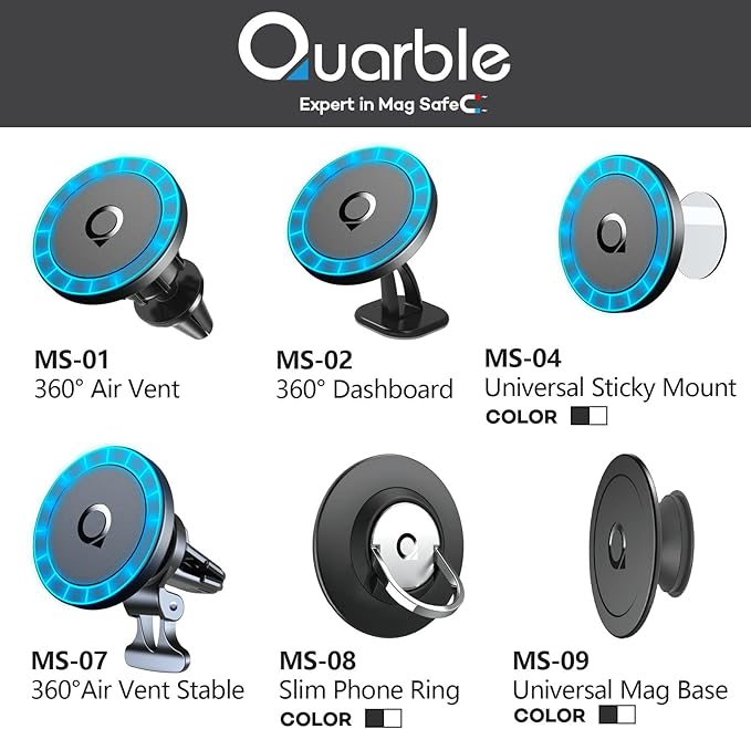 Compatible with Mag Safe Car Mount Dashboard Magnetic 360° Adjustable Phone Holder Soft Rubber Front Compatible with iPhone 16/15/ 14/13/ 12/ Pro/Pro Max No Metal Plate Needed Since 2021