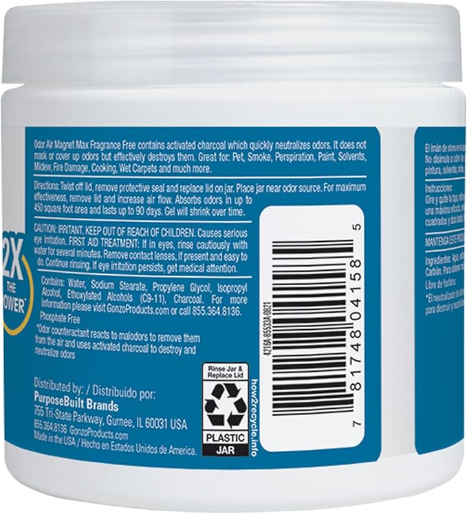 Gonzo Natural Magic Odor Air-Magnet with Activated Charcoal, Odor Eliminator, 14 Oz
