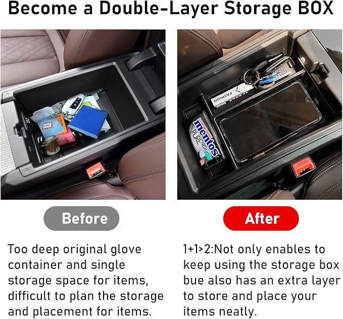 TTCR-II Compatible with 2019-2024 2025 2026 BMW 3 Series Center Console Organizer, For BMW 4 Series Console Organizer Tray i4 G26 2021-2026, For G20 325i 328i 330i and G22 430i 440i Center Armrest Box
