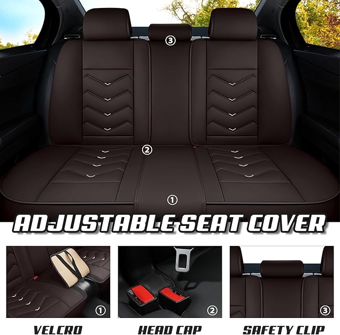 Car Seat Covers for Lexus ES 350 2007-2025, Premium Nappa Leather Car Seat Cover, Stylish Sport Seat Covers， Automobile Seat Cover Sets.(Luxury 5 Seats/Coffee Color)
