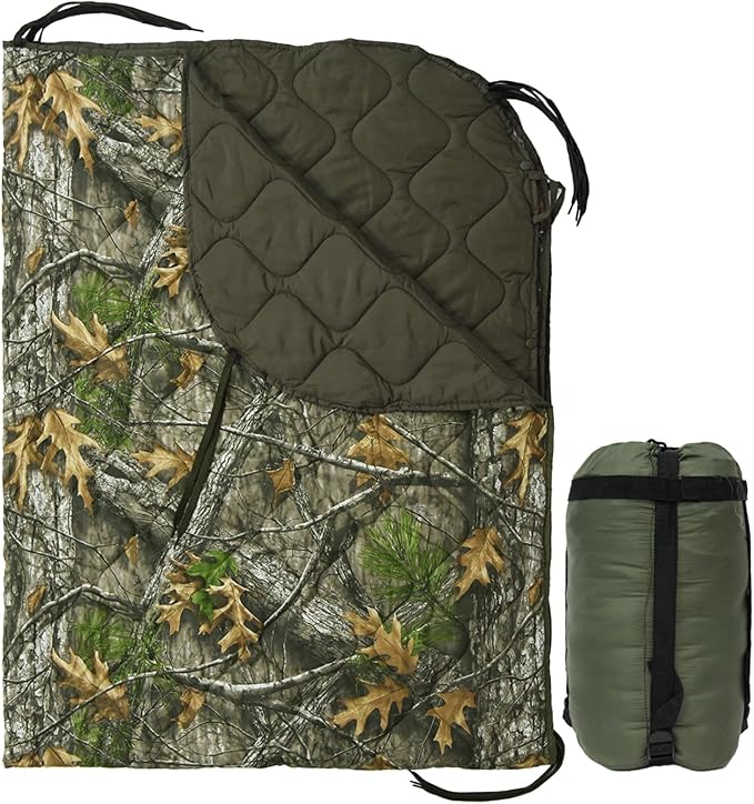 Military Poncho Liner 60”x 79” Camping Blanket Insulation Compact Waterproof for Travel Stadium Outdoor Camping