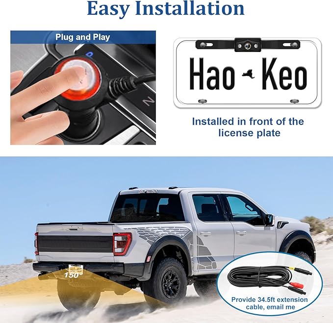 Backup Camera for Truck 7 Inch HD 2K Front Rear View Monitor kit Auto Color Image Night Vision, IP69 Waterproof DIY Grid Lines for Car/RV/Tractor/Semi-Trailers/Pickup H7