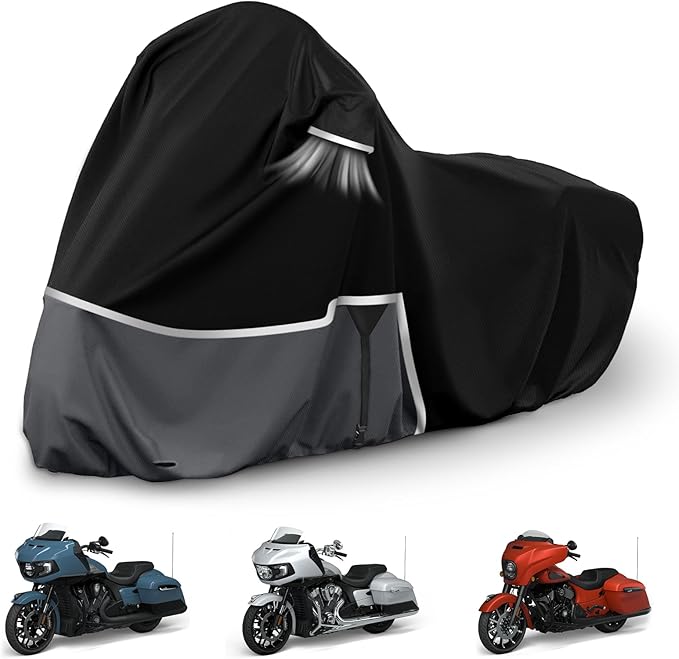 Waterproof Motorcycle Cover Replace for Indian Chieftain/Challenger, 420D Oxford Cloth Customized Motorcycle Cover for Snow Rain Dust Protection (Chieftain)