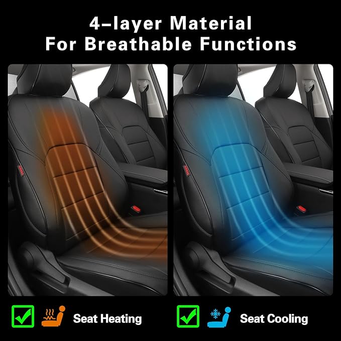 EKR Camry Seat Covers for Toyota Camry XLE, XSE 2018-2024(Not for Hybrid) Waterproof Leather Car Seat Cover Full Set for Trucks SUV-Faux Leather (Black)