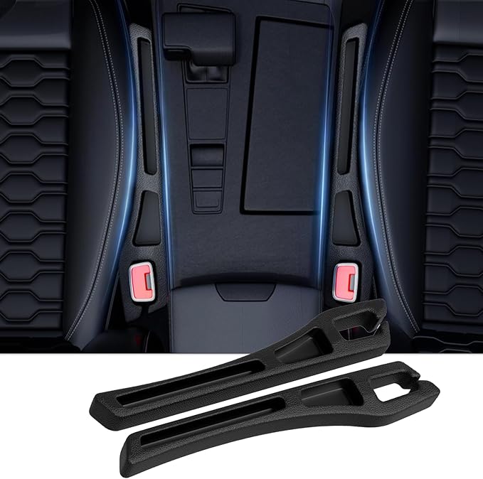7F Car Seat Gap Filler Organiser,Between Seat Gap Filler, Centre Console Organiser, Universal Car Accessories, Fit SUV Truck Storage Black