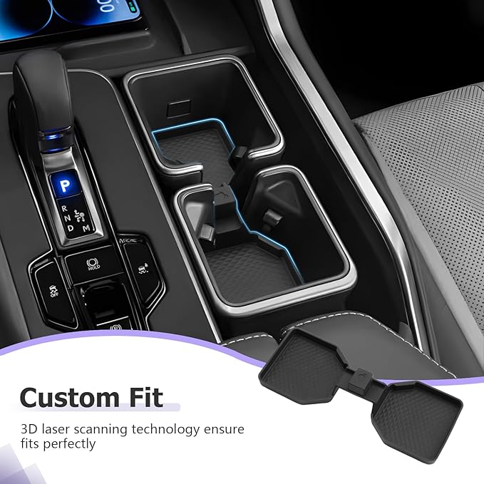 LUWU 2025 2026 TX350 Center Console Cup Holder Compatible with 2024 2025 2026 Lexus TX350/TX500/TX550 Accessories Premium Silicone Cup Holder Mat Spill-Proof, Easy Install & Clean, Black
