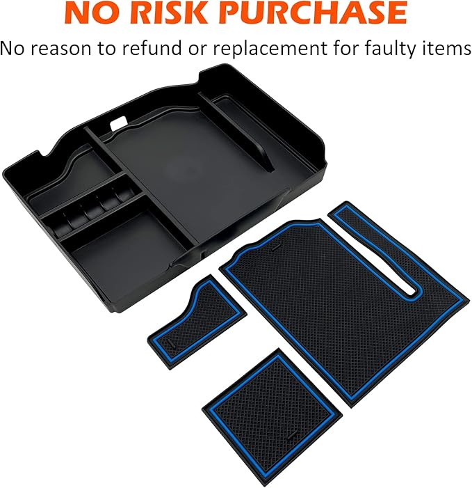 JOJOMARK Center Console Organizer fits for Dodge RAM 2025 2024 2023 2022 2021 2020 2019 1500 2500 3500 Accessories Interior Storage Box Armrest Storage Tray(Blue)