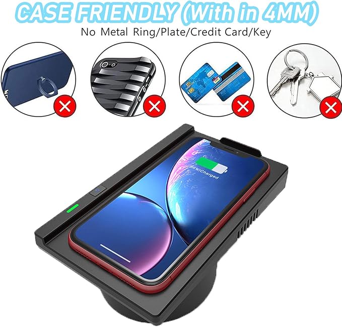 CenNa Wireless Car Charger with 10w Wireless Fast Charging for BMW X5 (2014 2015 2016 2017 2018) X6 (2015 2016 2017 2018 2019) All Models Accessory 2023 New