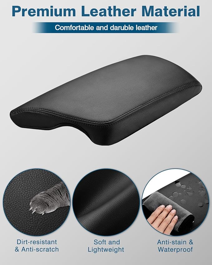 FIILINES Center Console Cover for Dodge Challenger 2015-2023 Center Console Armrest Cover Challenger Interior Accessories Armrest Cover Center Console Pad Anti-Scratch Black