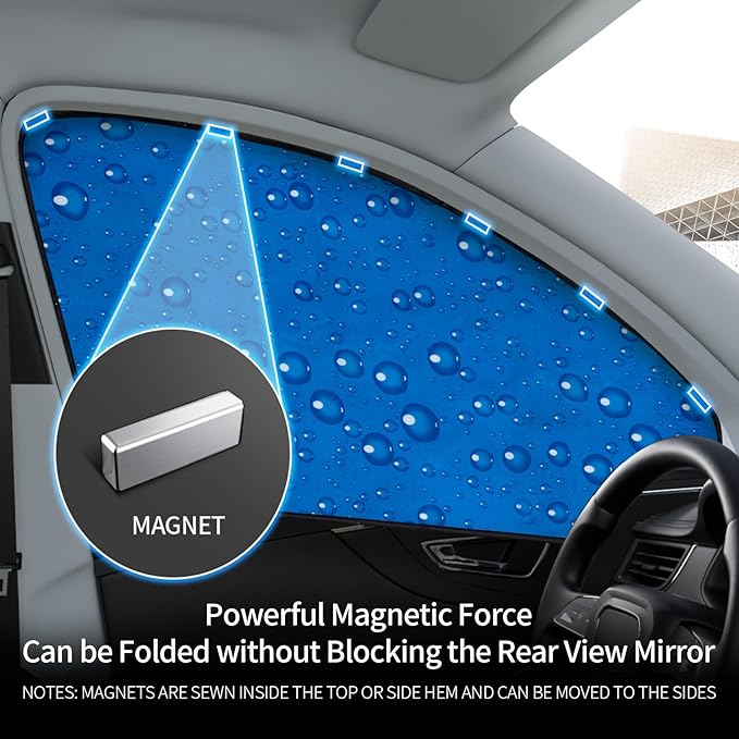 Aokway Side Window Sunshade Sun Shade for Car Window Double Thickness Auto Windshield Sunshades Curtain Universal Fit for Driver for Baby UV Protection (Front Side 2pcs)